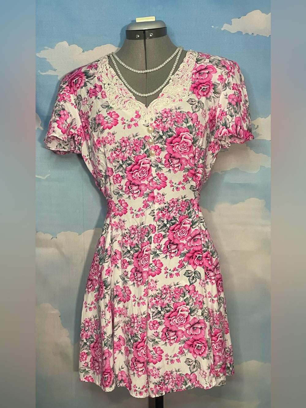 Vintage Floral Romper Dress